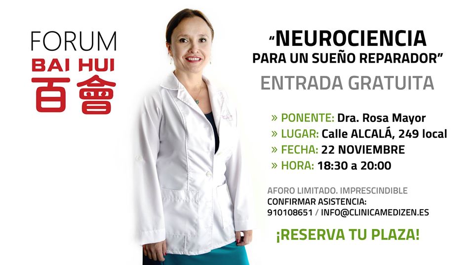 Jornada gratuita “Neurociencia para un sueño reparador” (Dra. Rosa Mayor)