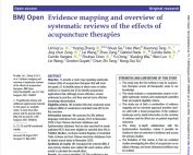 Síntesis de revisiones sistemáticas sobre la eficacia de la acupuntura basada en evidencias científicas