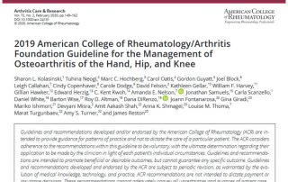 Guía del Colegio Americano de Reumatología para el tratamiento de la osteoartritis de mano, cadera y rodilla (2019)