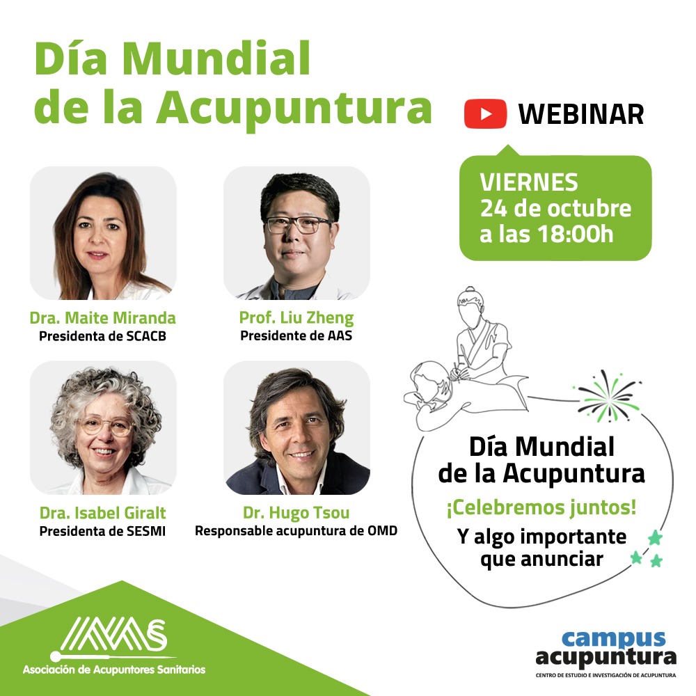 Webinar: Día Mundial de la Acupuntura con Dra. Maite Miranda, Prof. Liu Zheng, Dra. Isabel Giralt y Dr. Hugo Tsou