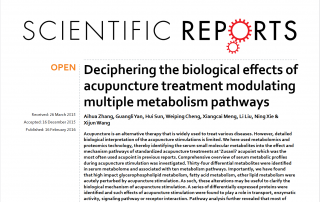 Deciphering the biological effects of acupuncture treatment modulating multiple metabolism pathways
