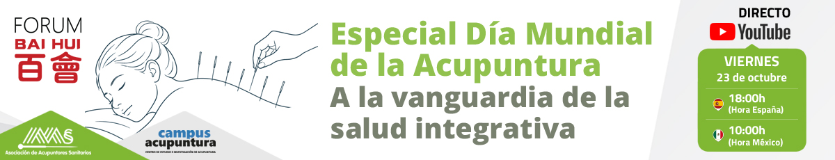 Webinar Forum BaiHui Día Mundial de Acupuntura con Prof. Liu Zheng, Dra. Maite Miranda, Dr. Gonzalo Gómez y Dr. Pere Marco
